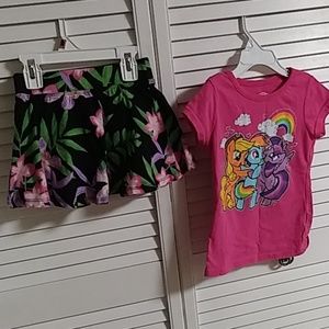 Girl skort and My little pony shirt